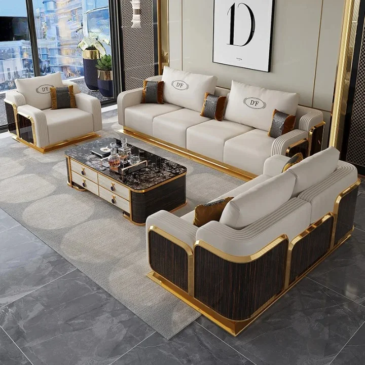 طقم كنب جلد مكتبي مودرن