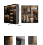 ⁦خزانة ملابس باب زجاجي⁩ - الصورة ⁦5⁩