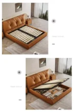 سرير نوم مزدوج من جلد بتصميم ايطالي - Image 10