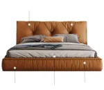 سرير نوم مزدوج من جلد بتصميم ايطالي - Image 7