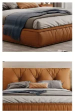 سرير نوم مزدوج من جلد بتصميم ايطالي - Image 5