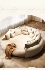 ⁦سرير غرفة نوم بتصميم دائري⁩ - الصورة ⁦3⁩