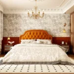 ⁦سرير نوم بتصميم ظهر قماش مبطن⁩ - الصورة ⁦5⁩