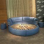 ⁦سرير غرفة نوم دائري بتصميم حديث⁩ - الصورة ⁦3⁩