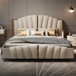 ⁦سرير مودرن خامات جلد و ستيل مريحة⁩ - الصورة ⁦2⁩