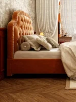 ⁦سرير نوم بتصميم ظهر قماش مبطن⁩ - الصورة ⁦3⁩