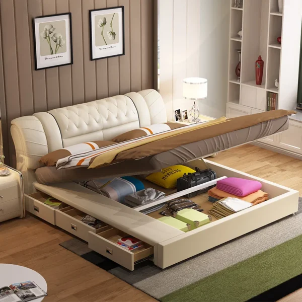 سرير مودرن بتخزين سفلي متحرك