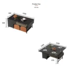 طاولة قهوة متعددة المزايا مع 4 كراسي - Image 7