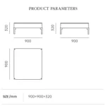 ⁦طاولة قهوة مربعه بسطح زجاج⁩ - الصورة ⁦4⁩