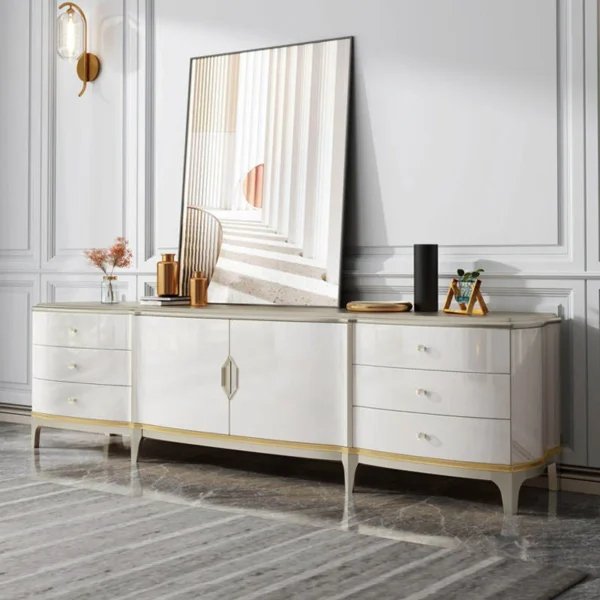 طاولة تلفاز خشب من تصميم بسيط