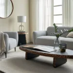 ⁦طاولة جانبية دائرية من خشب⁩ - الصورة ⁦2⁩