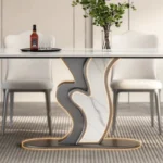 طاولة طعام بقاعدة بتصميم حديث مع كراسي - Image 6