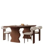 طاولة طعام رخام مع كراسي - Image 6