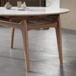 طاولة طعام خشبية رخامية مع كراسي متينة - Image 5