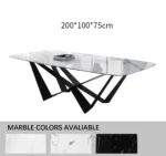 طاولة طعام رخام مستطيلة فاخرة - Image 12