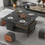 طاولة قهوة متعددة المزايا مع 4 كراسي - Image 2