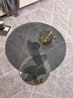 ⁦طاولة قهوة دائرية مبتكرة من الزجاج⁩ - الصورة ⁦3⁩