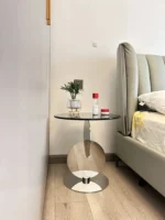 ⁦طاولة قهوة دائرية مبتكرة من الزجاج⁩ - الصورة ⁦2⁩