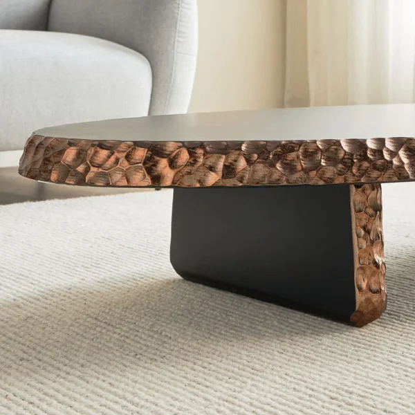 طاولة قهوة بشكل بيضاوي