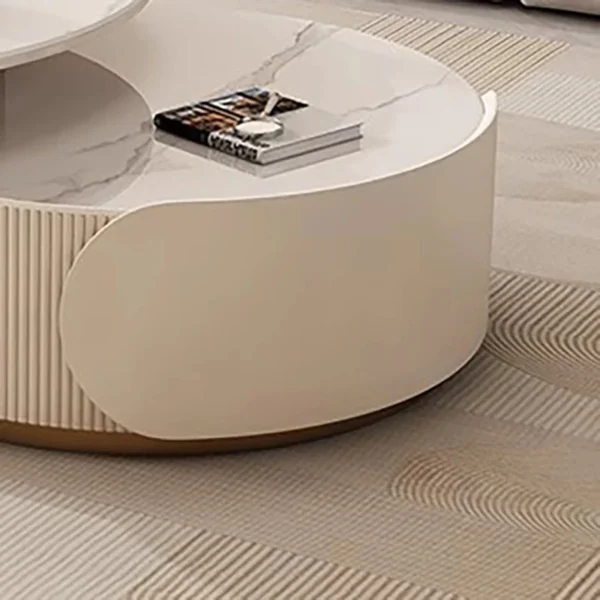 طاولة قهوة بيضاء مستديرة