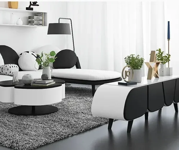 طاولة قهوة وطاولة تلفاز بتصميم راقي