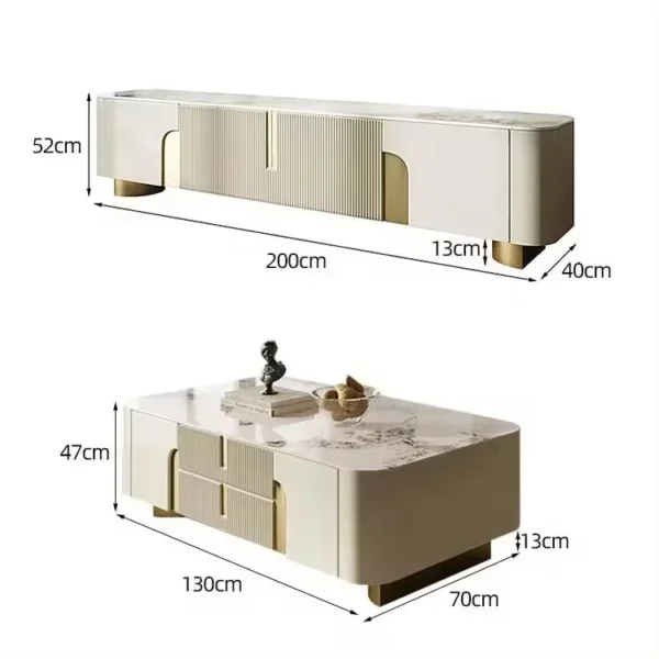 طاولة تلفاز مع طاولة قهوة فاخرة