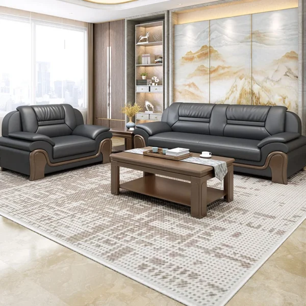 كنب جلد اسود مكتبي