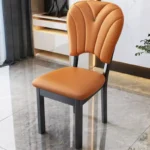كرسي طاولة طعام جلد أنيق - Image 5