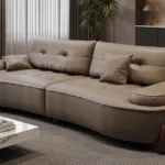 كنب جلد بني