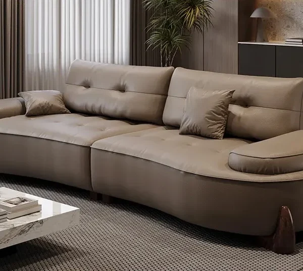 كنب جلد بني