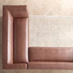 كنب زاوية جلد بني - Image 5