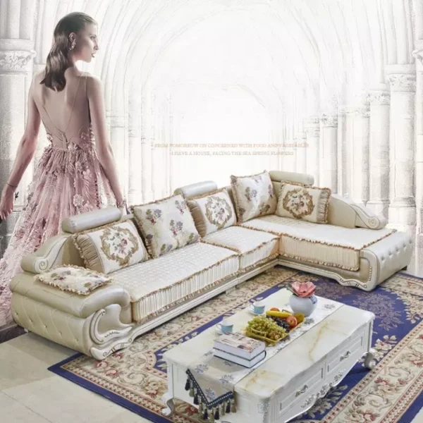 كنب زاوية فخم بتصميم كلاسيكي فخم و مريح