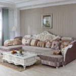 كنب زاوية كلاسيك بتصميم ثنائي الزاويتين