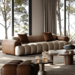 كنب صاله مودرن من جلد فاخر