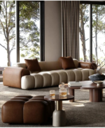 كنب صاله مودرن من جلد فاخر