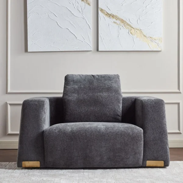 كرسي مفرد رمادي غامق