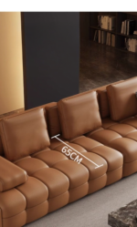 طقم كنب جلد 3 قطع كلاسيك - Image 12