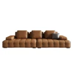 طقم كنب جلد 3 قطع كلاسيك - Image 10