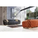 كنب صالة مودرن جلد كابتونيه - Image 5