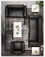 ⁦كنب مودرن جلد بتصميم كلاسيكي⁩ - الصورة ⁦2⁩