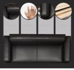 ⁦كنب مودرن جلد بتصميم كلاسيكي⁩ - الصورة ⁦10⁩