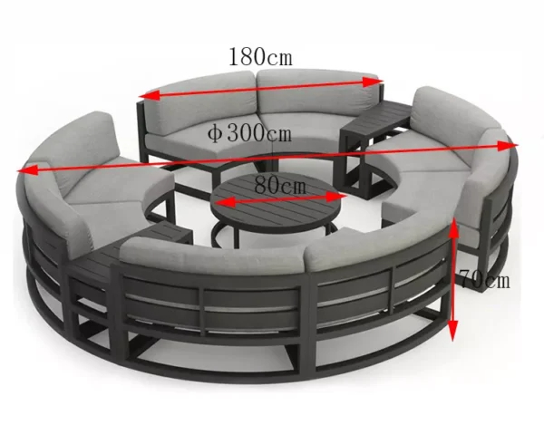 جلسة خارجية دائرية مودرن على شكل دائري