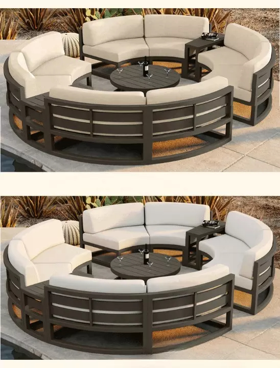 جلسة خارجية دائرية مودرن على شكل دائري