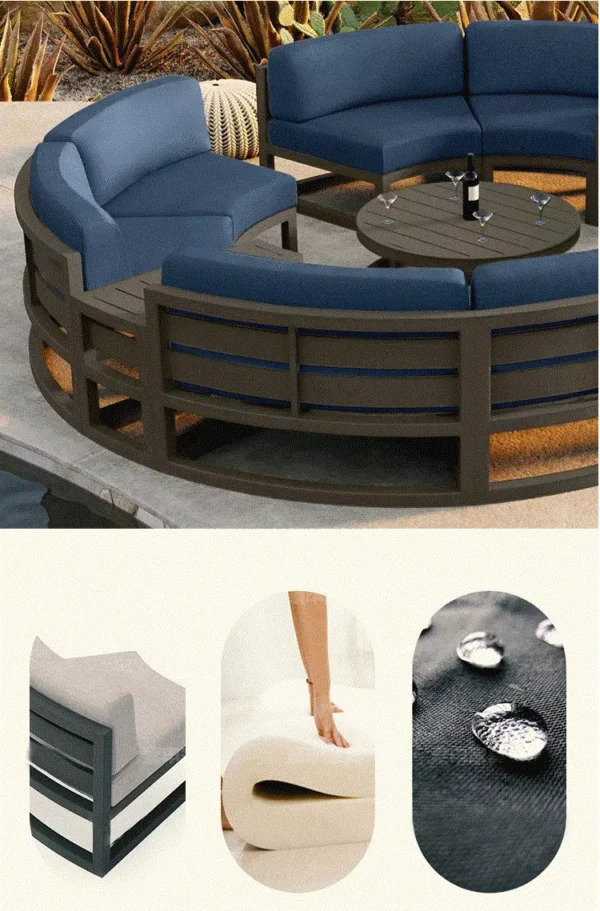 جلسة خارجية دائرية مودرن على شكل دائري