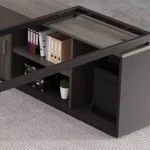 مكتب خشبي مع خزانة جانبية بأدراج مميزة - Image 12