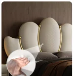 سرير غرفة نوم مع كمودينة بتصميم فاخر - Image 10