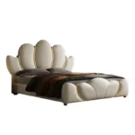 سرير غرفة نوم مع كمودينة بتصميم فاخر - Image 6