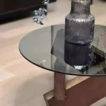 ⁦طاولة قهوة دائرية خشبية بتصميم مودرن⁩ - الصورة ⁦6⁩