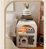 ⁦كمودينه أبيض بتصميم اسكندافي⁩ - الصورة ⁦3⁩