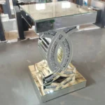 طاولة خدمة استيل وسطح زجاجي - Image 2